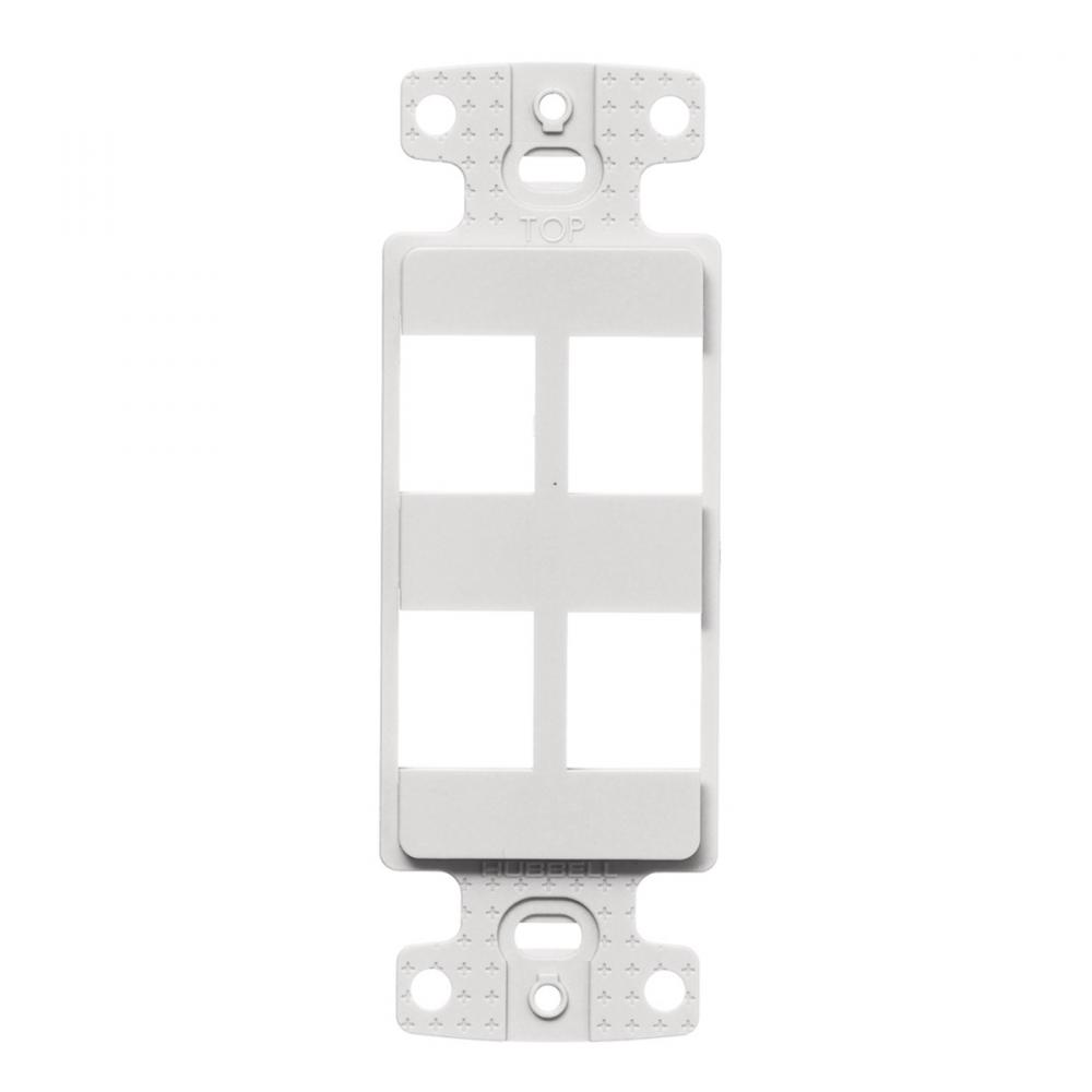 PLATE, DECORATOR KEYSTONE FRAME,4PORT,WH