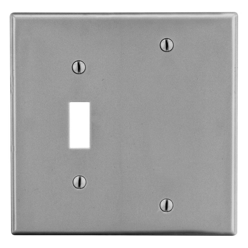 WALLPLATE, 2-G, 1) TOG 1) BLANK, GY