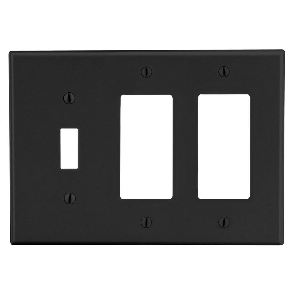 WALLPLATE, 3-G, 1) TOG 2) DECOR BK