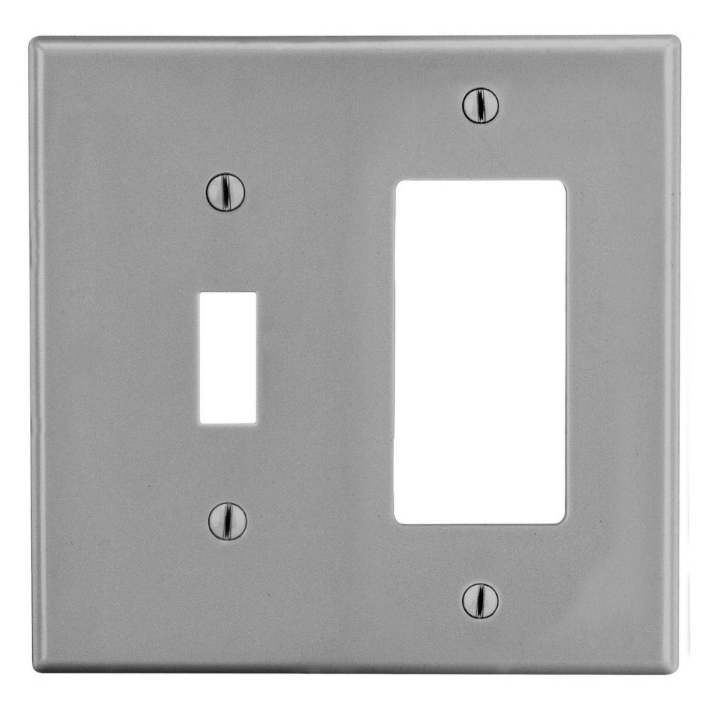 WALLPLATE, 2-G, 1) TOG 1) DECOR, GY