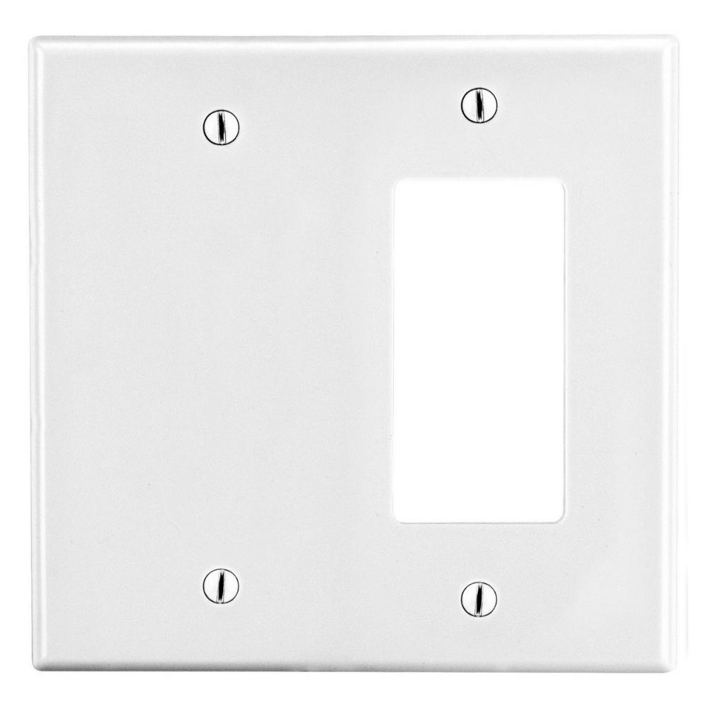 WALLPLATE, 2-G, 1) DECOR 1) BLANK, WH