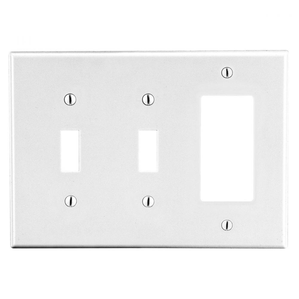 WALLPLATE, 3-G, 2) TOG 1) DECOR, WH