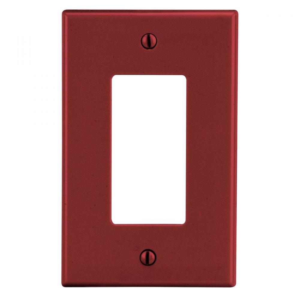 WALLPLATE, 1-G, DEC, RED