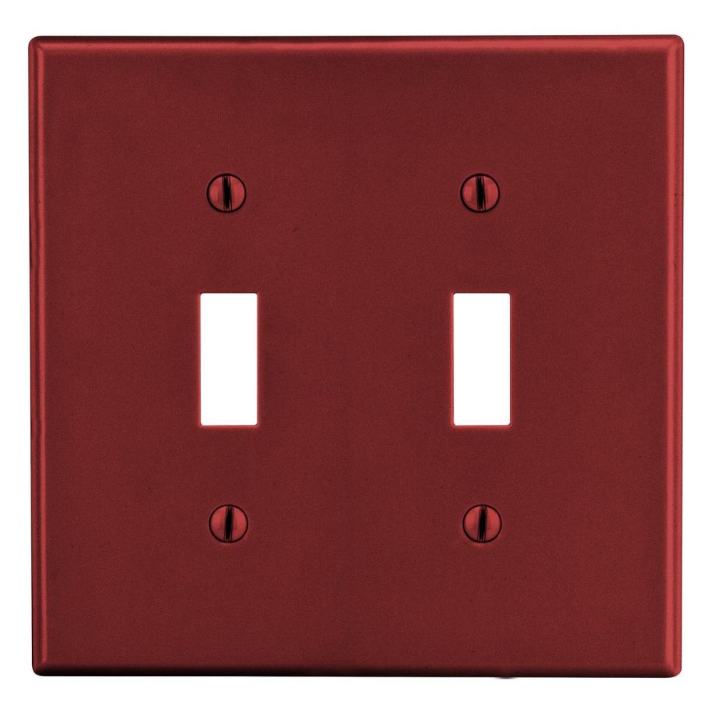 WALLPLATE, 2-G, 2) TOG, RED