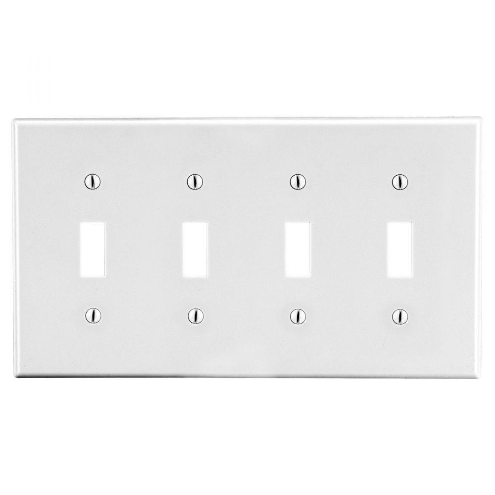 WALLPLATE, M-SIZE, 4-G, 4) TOG, WH