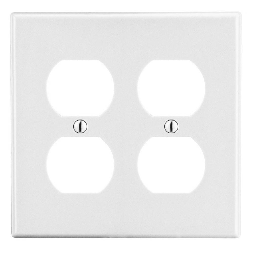 WALLPLATE, 2-G, 2) DUP, WH