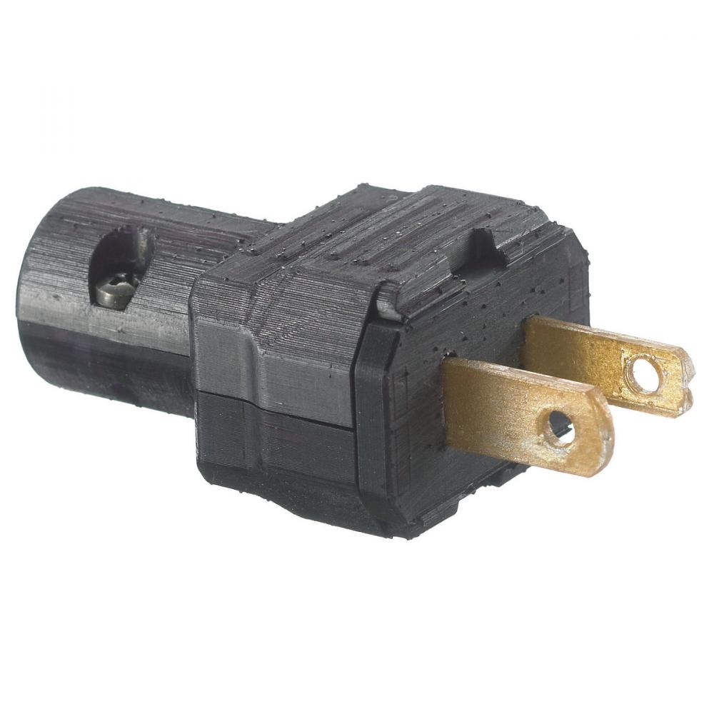 PLUG, 15A 125V, 2W, POLAR, LIGHT DUTY,BK