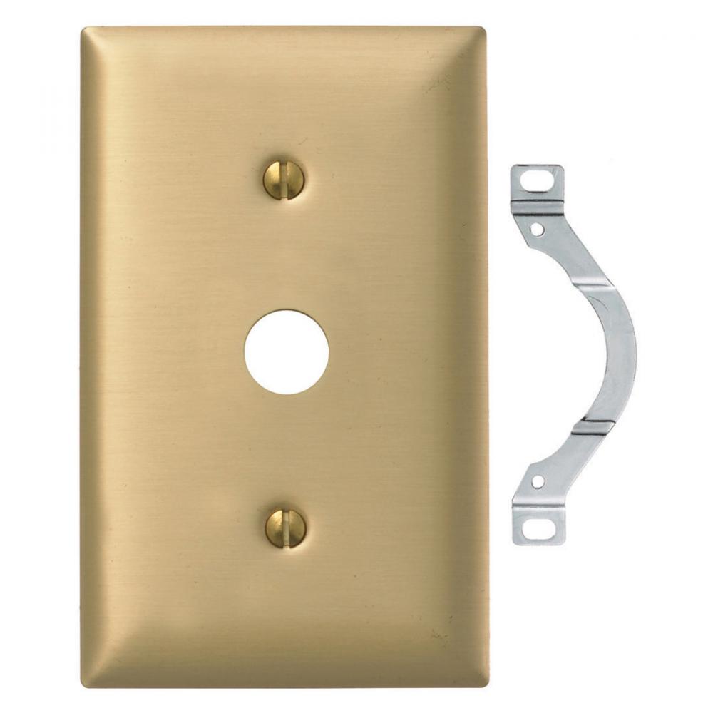 WALLPLATE 1-G, .38&#34; OPENING, BRS