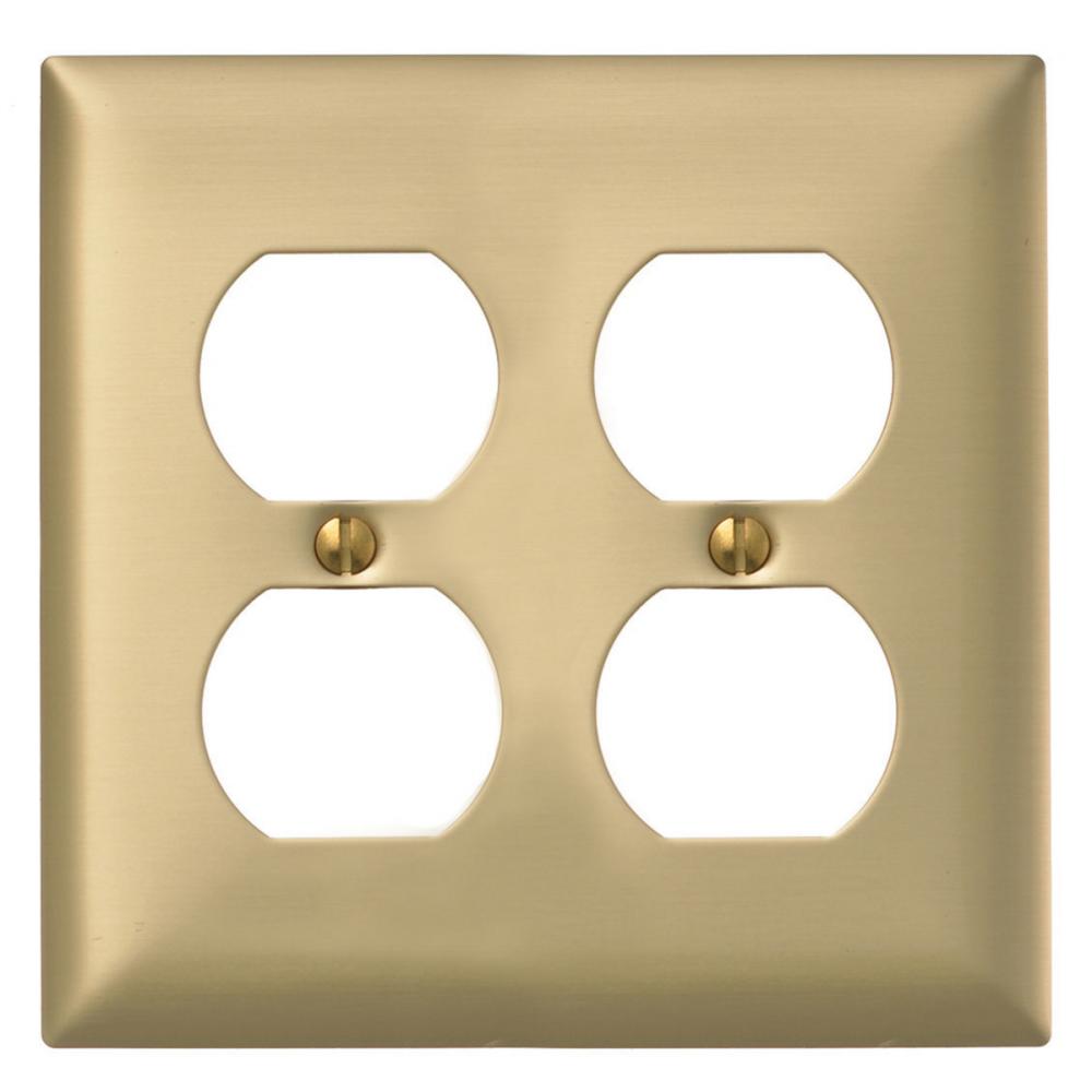 WALLPLATE 2-G, 2) DUP, BRS