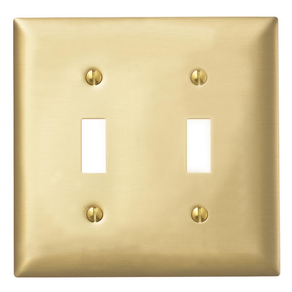 WALLPLATE, 2-G, 2) TOG, BRS PLT