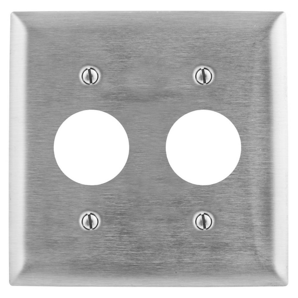 WALLPLATE, 2-G, 1.40&#34;, SS