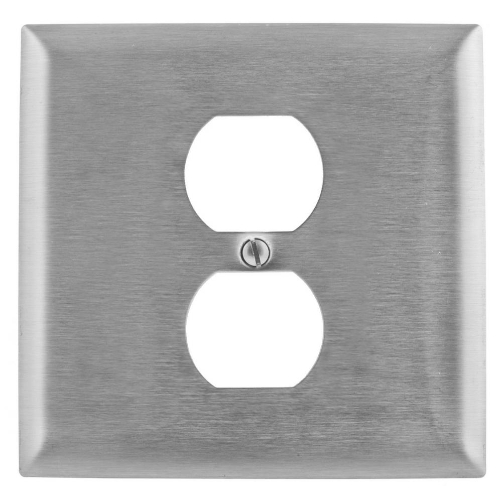 WALLPLATE, 2-G, 1) DUP, SS