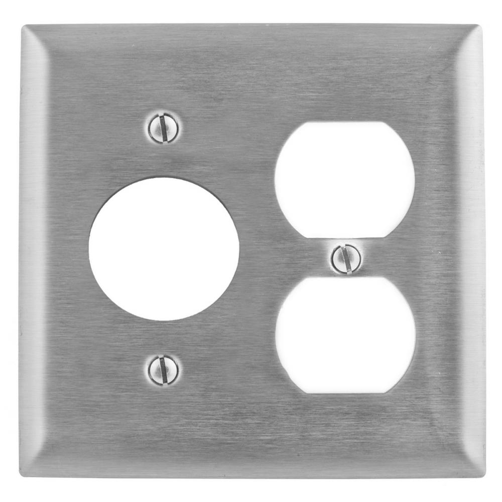 WALLPLATE, 2-G, DUP/1.60&#34; , SS