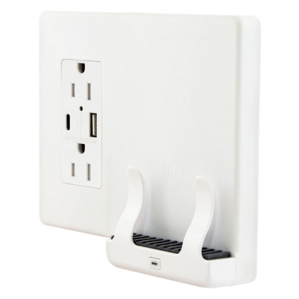 15A DUP WIRELESS CHRGR 2G WHITE AC PORTS