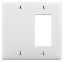 Bryant Electric, a Hubbell affiliate NPJ1326W - WALLPLATE M-SIZE, 2-G, 1) DEC 1) BLNK, W