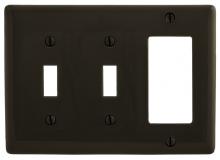 Bryant Electric, a Hubbell affiliate NPJ226 - WALLPLATE, M-SIZE 3-G, 2) TOG 1) DEC, BR