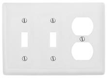 Bryant Electric, a Hubbell affiliate NPJ28W - WALLPLT, M-SIZE 3G, 2) TOG 1) DUP, WH