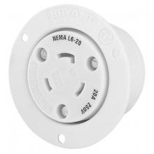 Bryant Electric, a Hubbell affiliate 70620ER - LKG FLG-RCPT, 20A 250V, L6-20R, WH