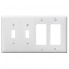 Bryant Electric, a Hubbell affiliate NP2262W - WALLPLATE, 4-G, 2) TOG 2) DEC, WH