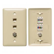 Bryant Electric, a Hubbell affiliate NS790I - PLATE, 1GANG,W/6P4C,CAT5E,F-CONN,IV