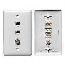 Bryant Electric, a Hubbell affiliate NS790W - PLATE, 1GANG,W/6P4C,CAT5E,F-CONN,WH