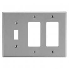 Bryant Electric, a Hubbell affiliate P1262GY - WALLPLATE, 3-G, 1) TOG 2) DECOR GY