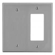 Bryant Electric, a Hubbell affiliate P1326GY - WALLPLATE, 2-G, 1) DECOR 1) BLANK, GY