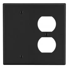 Bryant Electric, a Hubbell affiliate P138BK - WALLPLATE, 2-G, 1) DUP 1) BLANK, BK