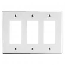 Bryant Electric, a Hubbell affiliate PJ263W - WALLPLATE, M-SIZE, 3-G, 3) DEC, WH