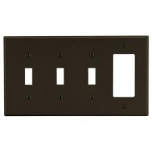 Bryant Electric, a Hubbell affiliate P326 - WALLPLATE, 4-G, 3) TOG 1) DEC, BR