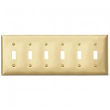 Bryant Electric, a Hubbell affiliate SB6 - WALLPLATE 6-G, 6) TOG OPENING, BRS