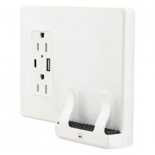 Bryant Electric, a Hubbell affiliate USBB1528AC - 15A DUP WIRELESS CHRGR 2G WHITE AC PORTS