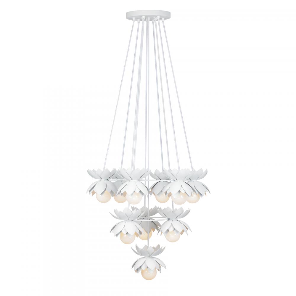 Pacha 10-Light Chandelier in White Cashmere by Breegan Jane