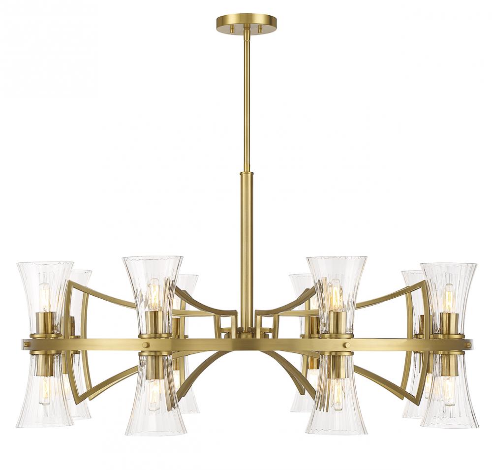 Bennington 16-Light Chandelier in Warm Brass