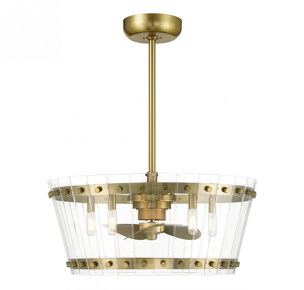 Ventari 5-Light LED Fan D&#39;Lier in Warm Brass