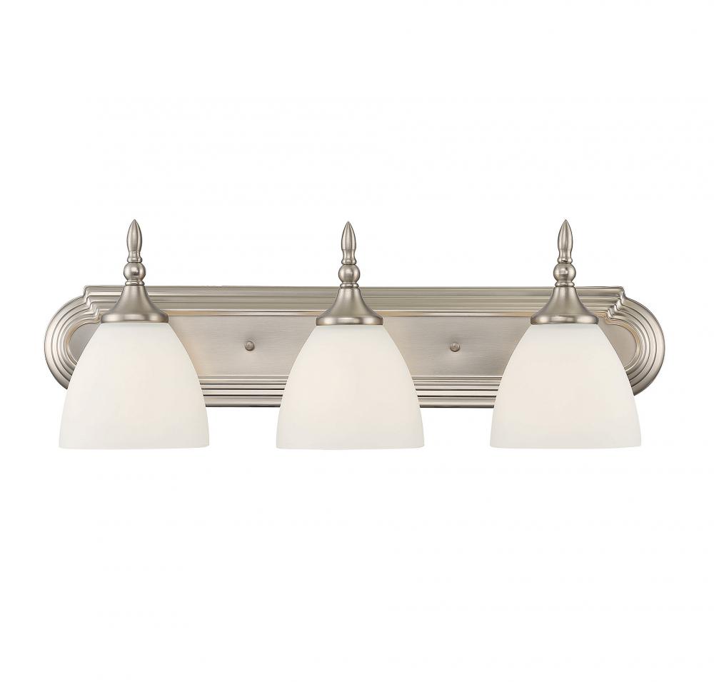 Herndon 3-Light Bathroom Vanity Light in Satin Nickel