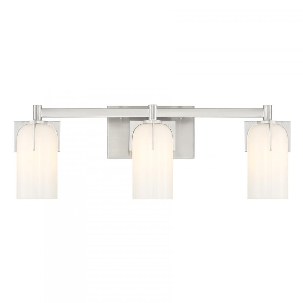 Caldwell 3-Light Bathroom Vanity Light in Satin Nickel
