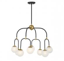 Savoy House 1-6698-8-143 - Couplet 8-Light Chandelier in Matte Black with Warm Brass Accents