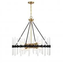 Savoy House 7-1937-8-143 - Santiago 8-Light Pendant in Matte Black with Warm Brass Accents