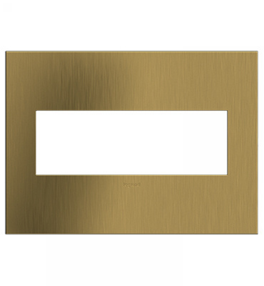 adorne? Brushed Satin Brass Three-Gang Screwless Wall Plate