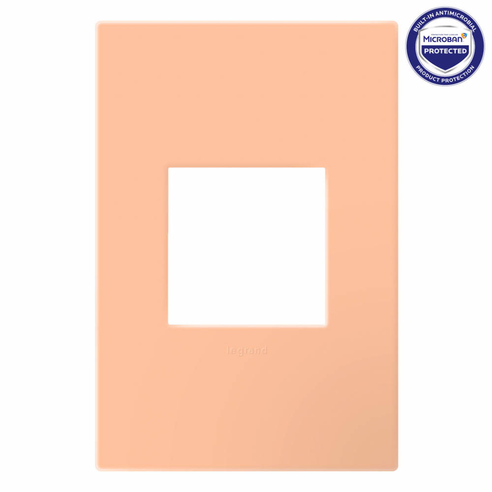 adorne® Peachy One-Gang-Plus Screwless Wall Plate with Microban®