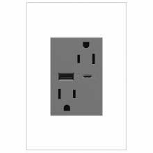 Legrand ARTRUSB156ACM4 - adorne? 15A Tamper-Resistant Ultra-Fast USB Type-A/C Outlet, Magnesium