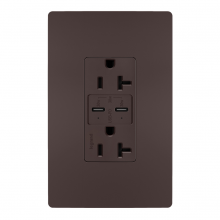 Legrand TR20USBPDDB - radiant? 20A Tamper Resistant Ultra Fast PLUS Power Delivery USB Type C/C Outlet, Dark Bronze