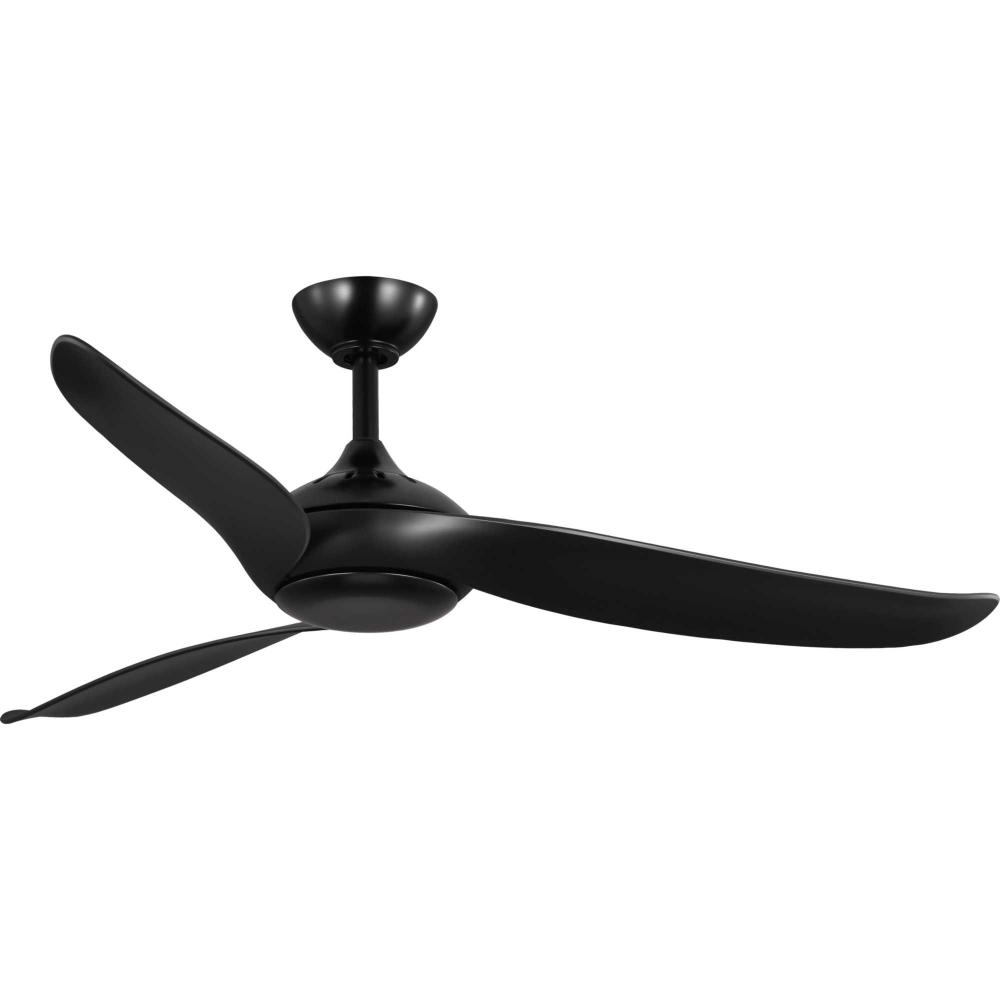 Conte Collection 52-in Three-Blade Matte Black Contemporary Ceiling Fan with Matte Black Blades