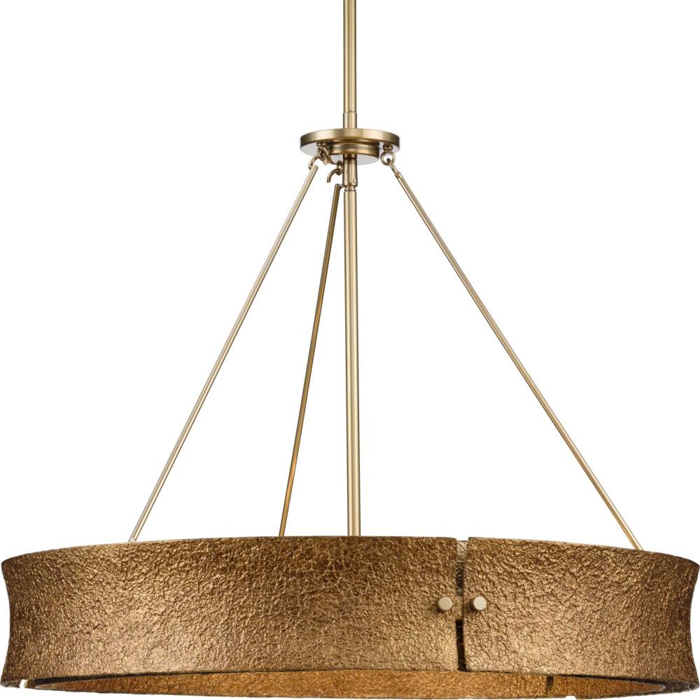 Lusail Collection 5-Light Soft Gold Luxe Industrial Chandelier