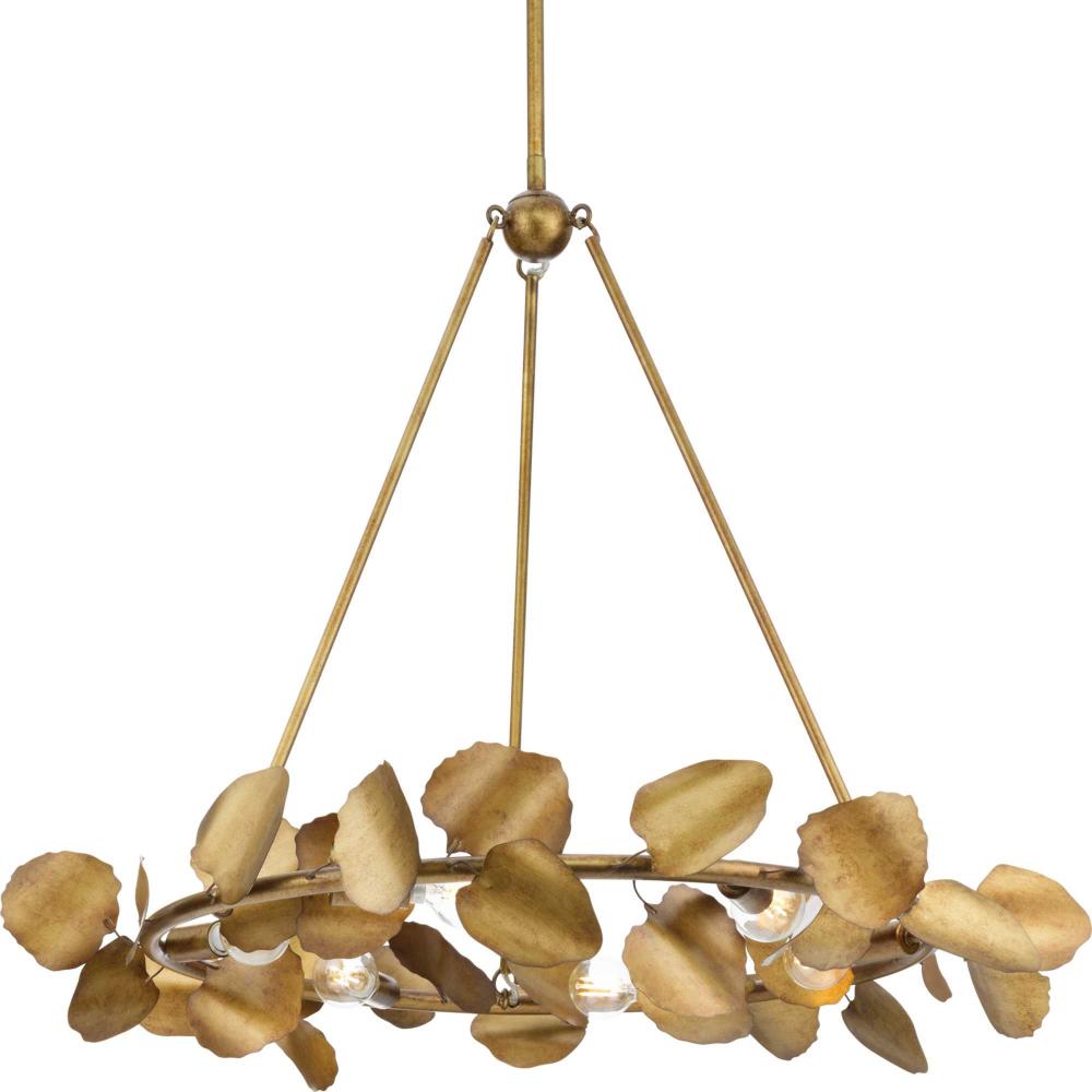 Laurel Collection Six-Light Gold Ombre Transitional Chandelier