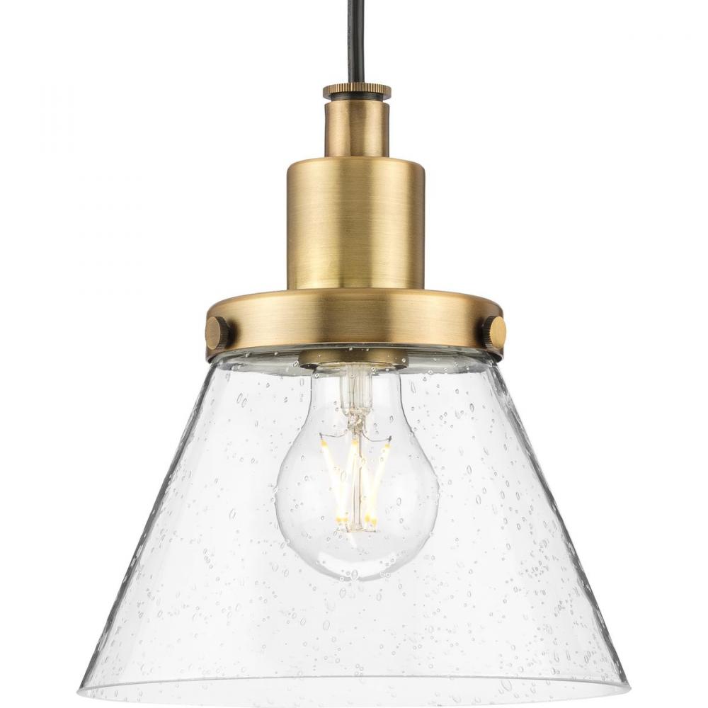 Hinton Collection One-Light Vintage Brass Modern Farmhouse Pendant