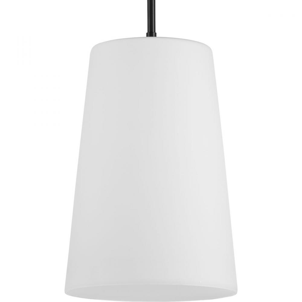 Clarion Collection One-Light Matte Black Etched White Transitional Pendant