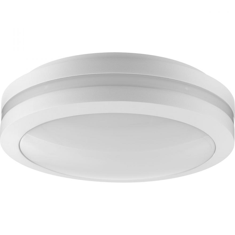 Hard Nox Collection White 12&#34; Die Cast Round Flush Mount Light