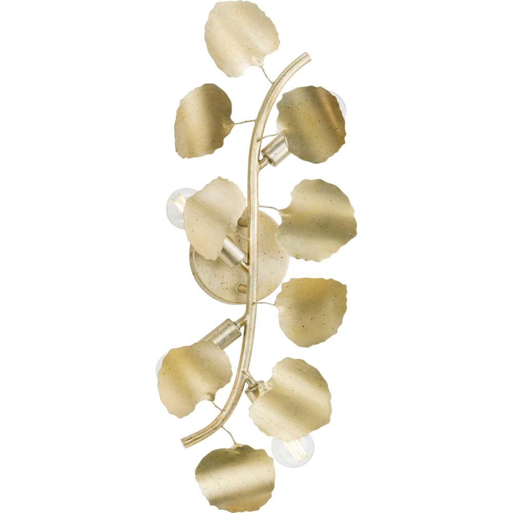 Laurel Collection Four-Light Gilded Silver Transitional Wall Bracket